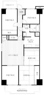 朝日プラザ千里北 C棟【6階】の間取り