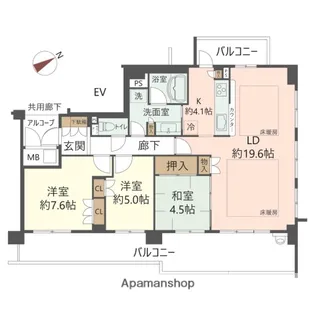 ジオ彩都プレミアムテラス【3階】の間取り