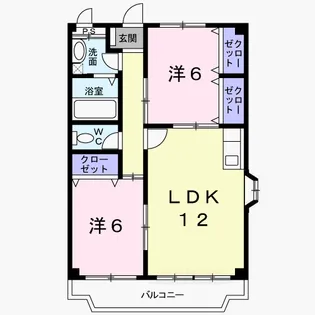プリベイル田中【3階】の間取り