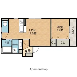 クレッシェンドⅢ【3階】の間取り