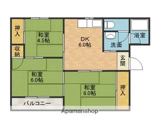 東別府コーポ【3階】の間取り