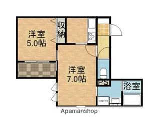 メゾンドゥエスポワール【2階】の間取り
