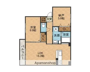 シャーメゾン鮎川【2階】の間取り