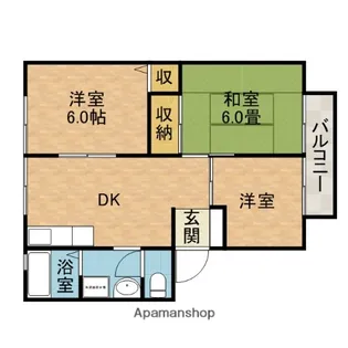 サンビレッヂ新和 B棟【1階】の間取り