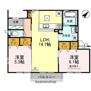 アレグリーア【1階】の間取り