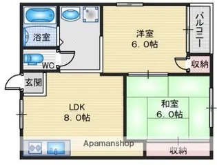 第二間瀬コーポ【2階】の間取り