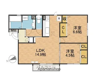 クラヴィエ【3階】の間取り