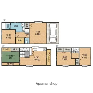 大阪府茨木市星見町【一戸建】の間取り
