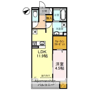 セジュール ド ソレイユⅡ B棟【3階】の間取り