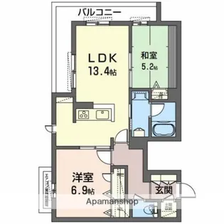 シャーメゾン リーゾス【2階】の間取り