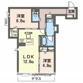 シャーメゾン リーゾス【1階】の間取り