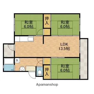 南安威住宅A−12棟【3階】の間取り