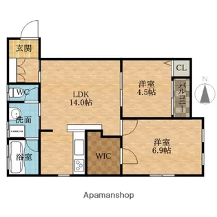 ルシア茨木【2階】の間取り