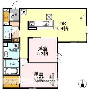 グランディールさわらぎ【1階】の間取り