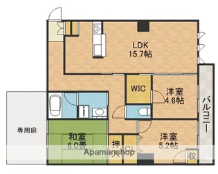 シャルマンクラッシ【1階】の間取り