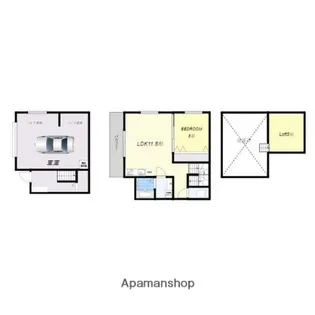 大阪府茨木市西福井3丁目【テラスハウス】の間取り
