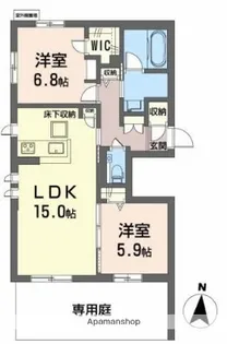 シャーメゾン若園【1階】の間取り