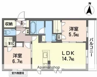 シャーメゾン 若園【2階】の間取り