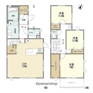 大阪府茨木市北春日丘2丁目【一戸建】の間取り
