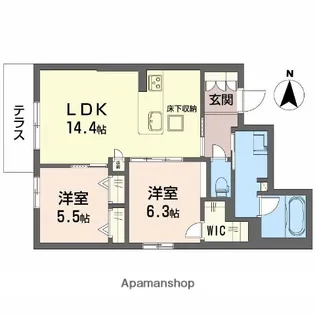 シャーメゾン フォレナ アルファ【1階】の間取り