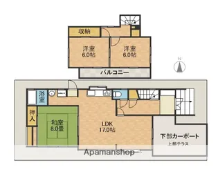 大阪府茨木市南春日丘6丁目【一戸建】の間取り