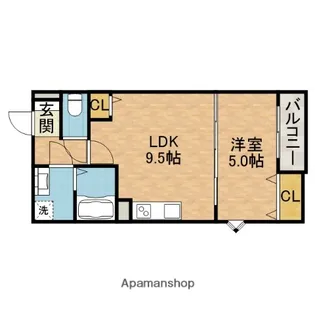1LDKの間取り画像