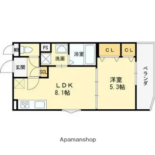 グランディール豊川【3階】の間取り