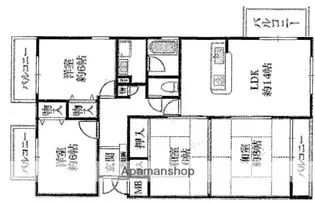 グリーンタウン東香里マンションA棟【4階】の間取り
