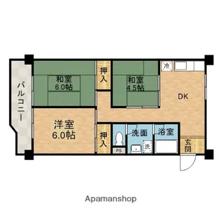 藤白台住宅D34棟【3階】の間取り
