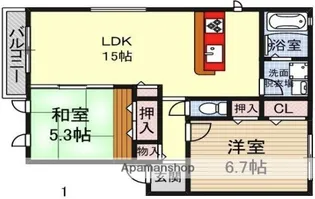 ハイツヒシタニ【1階】の間取り