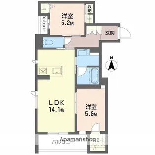 レジデンス 茨木春日【4階】の間取り