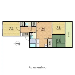 丘ハイツ【1階】の間取り