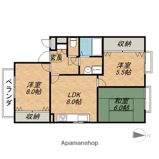 ジラソーレ田村【2階】の間取り