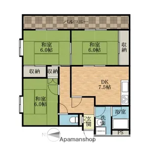 サンハイツ沢良宜西【3階】の間取り