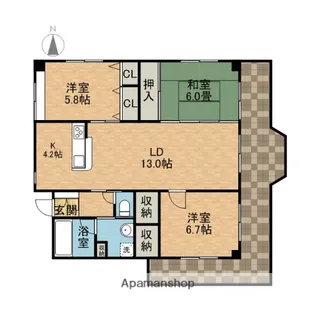 HALE LAULE’S(ハレラウレア)【3階】の間取り