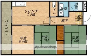 ハイツサニーサイド【2階】の間取り