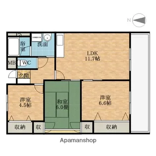 ヴェルテ茨木【3階】の間取り