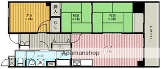クリスタルコート東正雀【3階】の間取り