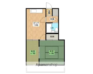 西ハイツ【2階】の間取り