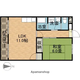 アクシスコート三島丘【2階】の間取り