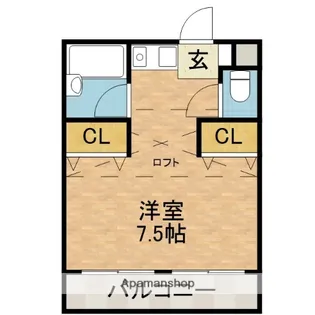 プチパレ天神【2階】の間取り