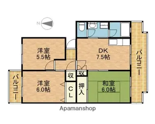 えくれーる高槻Ⅱ【3階】の間取り