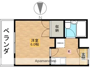 万葉ハイツ水無瀬【1階】の間取り