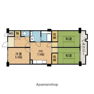 光栄ハイツ山手【2階】の間取り