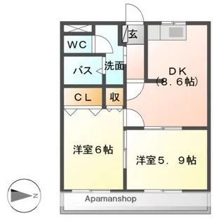 パーム・ヒルズ【3階】の間取り