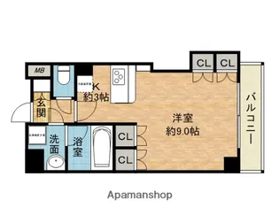 ラ カステル メウ【4階】の間取り
