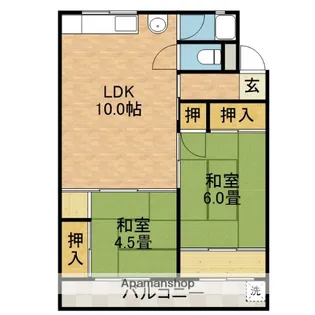 摂津マンションA棟【2階】の間取り