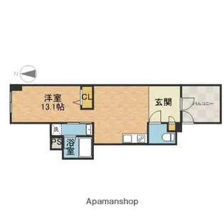 アクエルド上牧【3階】の間取り