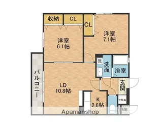 アルコバレーノ【3階】の間取り