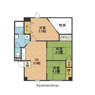 ハピネス栄町【1階】の間取り